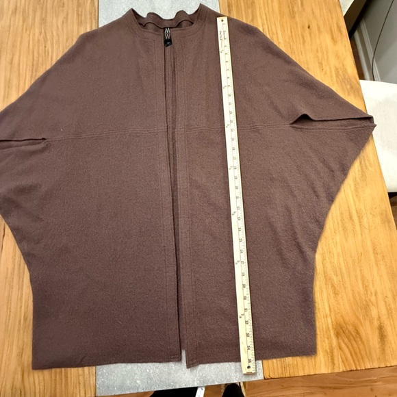 Marla Wynne Brown Wool Blend Knit Poncho Sweater Cardigan Size M-L - Picture 9 of 10